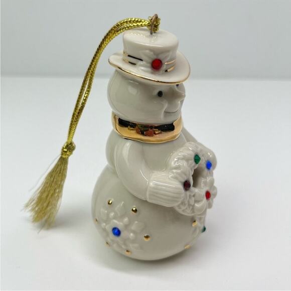 Bundle of 2 Lenox Christmas Porcelain Ornaments Angel & Snowman - Picture 8 of 13